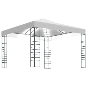 vidaXL Paviljong med ljusslinga LED 3x3 m vit - Bild 2