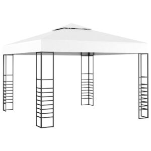 vidaXL Paviljong med ljusslinga LED 3x3 m vit - Bild 3