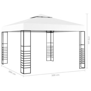 vidaXL Paviljong med ljusslinga LED 3x3 m vit - Bild 7