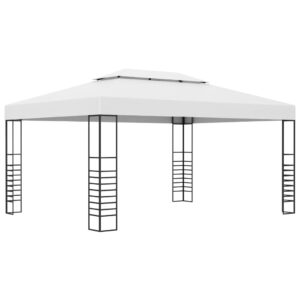 vidaXL Paviljong med ljusslinga LED 4x3x2,7 m vit - Bild 3