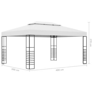 vidaXL Paviljong med ljusslinga LED 4x3x2,7 m vit - Bild 10