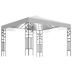 vidaXL Paviljong med ljusslinga LED 3x3 m vit - Bild 2