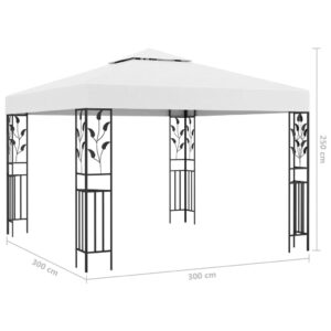 vidaXL Paviljong med ljusslinga LED 3x3 m vit - Bild 9