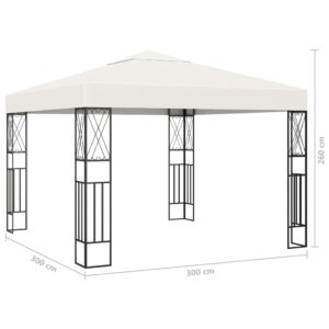 vidaXL Paviljong med ljusslinga LED 3x3 m gräddvit tyg - Bild 9