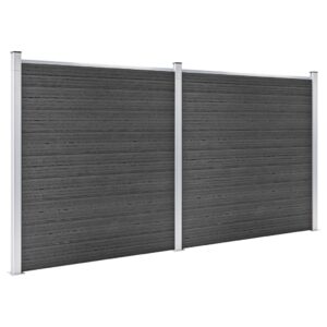 vidaXL Staketpanel WPC 353x186 cm svart - Bild 2