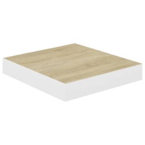 vidaXL Svävande vägghyllor 4 st ek och vit 23x23,5x3,8 cm MDF - Bild 4