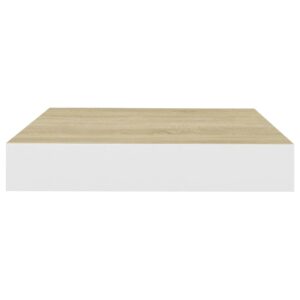 vidaXL Svävande vägghyllor 4 st ek och vit 23x23,5x3,8 cm MDF - Bild 5