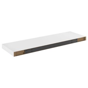 vidaXL Svävande vägghyllor 4 st ek och vit 80x23,5x3,8 cm MDF - Bild 7