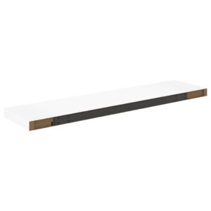 vidaXL Svävande vägghyllor 2 st ek och vit 90x23,5x3,8 cm MDF - Bild 7