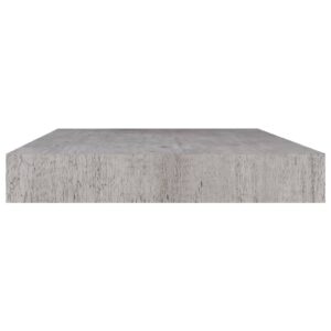 vidaXL Svävande vägghyllor 2 st betonggrå 50x23x3,8 cm MDF - Bild 6