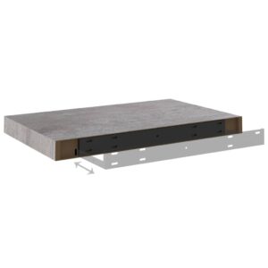 vidaXL Svävande vägghyllor 2 st betonggrå 50x23x3,8 cm MDF - Bild 8