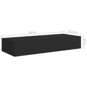 vidaXL Väggmonterad låda 2 st svart 60x23,5x10 cm MDF - Bild 10