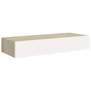 vidaXL Vägglådor ek och vit 2 st 60x23,5x10 cm MDF - Bild 4