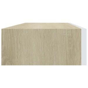 vidaXL Vägglådor ek och vit 2 st 60x23,5x10 cm MDF - Bild 6