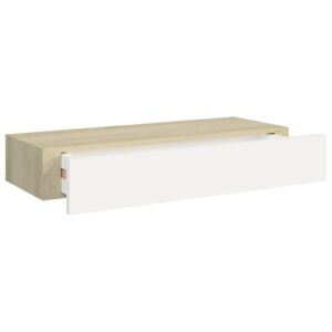 vidaXL Vägglådor ek och vit 2 st 60x23,5x10 cm MDF - Bild 8