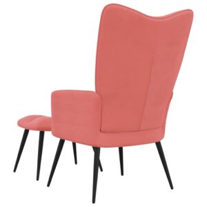 vidaXL Vilstol med fotpall rosa sammet - Bild 5