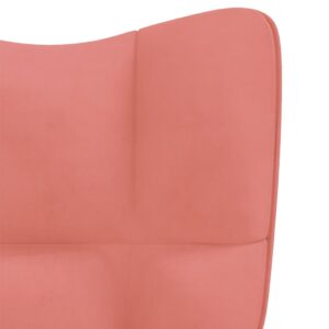 vidaXL Vilstol med fotpall rosa sammet - Bild 9