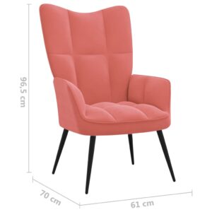 vidaXL Vilstol med fotpall rosa sammet - Bild 10