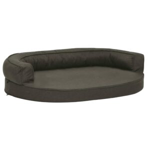 vidaXL Ergonomisk hundmadrass 75x53 cm linnelook fleece mörkgrå - Bild 2