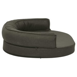 vidaXL Ergonomisk hundmadrass 75x53 cm linnelook fleece mörkgrå - Bild 4