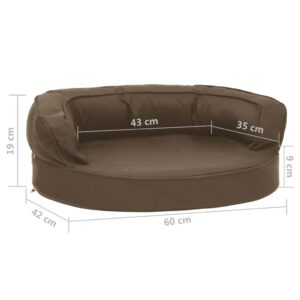 vidaXL Ergonomisk hundmadrass 60x42 cm linnelook brun - Bild 7