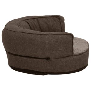 vidaXL Ergonomisk hundmadrass 60x42 cm linnelook fleece brun - Bild 6