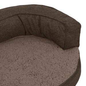 vidaXL Ergonomisk hundmadrass 60x42 cm linnelook fleece brun - Bild 7