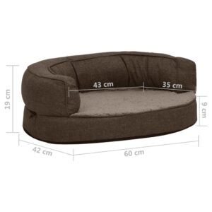 vidaXL Ergonomisk hundmadrass 60x42 cm linnelook fleece brun - Bild 8