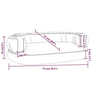 vidaXL Ergonomisk hundbädd brun 75x53 cm konstläder - Bild 7