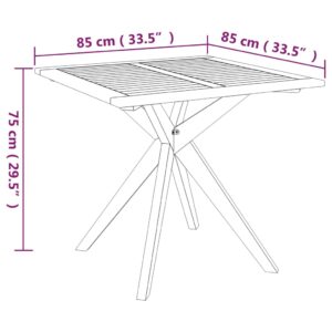 vidaXL Trädgårdsbord 85x85x75 cm massivt akaciaträ - Bild 5