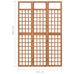 vidaXL Rumsavdelare/Spaljé 3 paneler massiv gran 121x180,5 cm - Bild 6