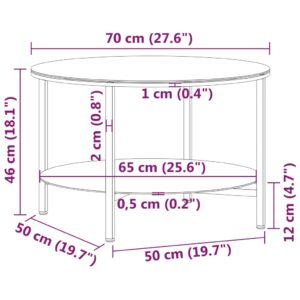 vidaXL Soffbord svart och svart marmor 70 cm härdat glas - Bild 6