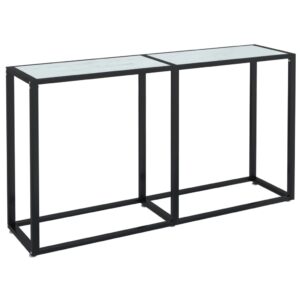 vidaXL Konsolbord vit marmor 140x35x75,5 cm härdat glas - Bild 2