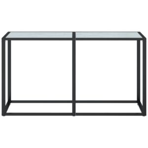 vidaXL Konsolbord vit marmor 140x35x75,5 cm härdat glas - Bild 3