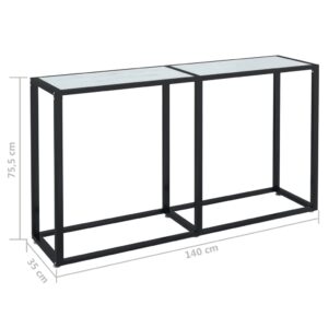 vidaXL Konsolbord vit marmor 140x35x75,5 cm härdat glas - Bild 7