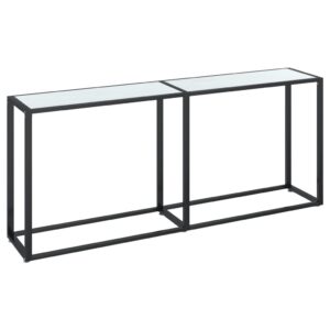 vidaXL Konsolbord vit marmor 180x35x75,5 cm härdat glas - Bild 2