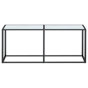 vidaXL Konsolbord vit marmor 180x35x75,5 cm härdat glas - Bild 3