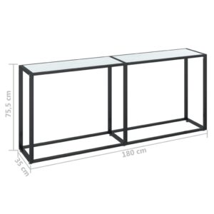 vidaXL Konsolbord vit marmor 180x35x75,5 cm härdat glas - Bild 7