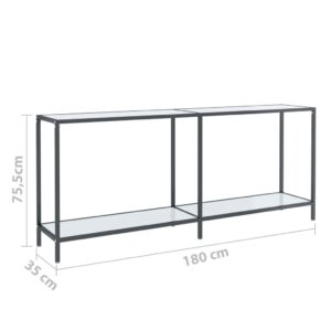 vidaXL Konsolbord vit 180x35x75,5 cm härdat glas - Bild 8