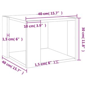 vidaXL Soffbord sonoma-ek 40x40x30 cm konstruerat trä - Bild 7