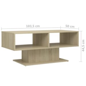 vidaXL Soffbord sonoma-ek 103,5x50x44,5 cm konstruerat trä - Bild 6