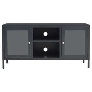 vidaXL TV-bänk antracit 105x35x52 cm stål och glas - Bild 5