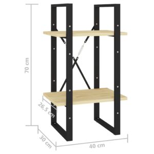 vidaXL Bokhylla 2 hyllplan 40x30x70 cm massiv furu - Bild 8