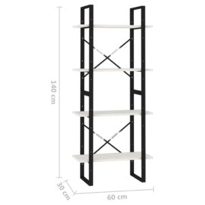 vidaXL Bokhylla 4 hyllplan vit 60x30x140 cm massiv furu - Bild 8