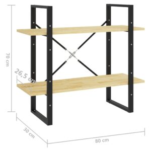 vidaXL Bokhylla 2 hyllplan 80x30x70 cm massiv furu - Bild 9