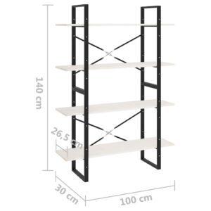 vidaXL Bokhylla 4 hyllplan vit 100x30x140 cm massiv furu - Bild 8