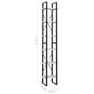 vidaXL Bokhylla 6 hyllplan vit 40x30x210 cm konstruerat trä - Bild 7