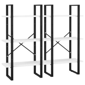 vidaXL Förvaringshylla vit 60x30x210 cm konstruerat trä - Bild 2