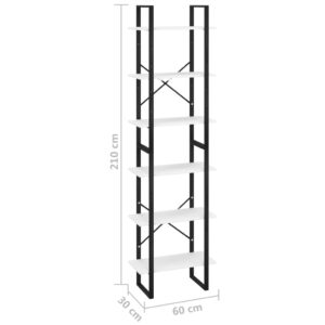 vidaXL Förvaringshylla vit 60x30x210 cm konstruerat trä - Bild 8