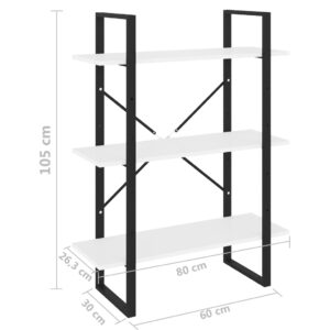 vidaXL Bokhylla vit 80x30x105 cm konstruerat trä - Bild 6